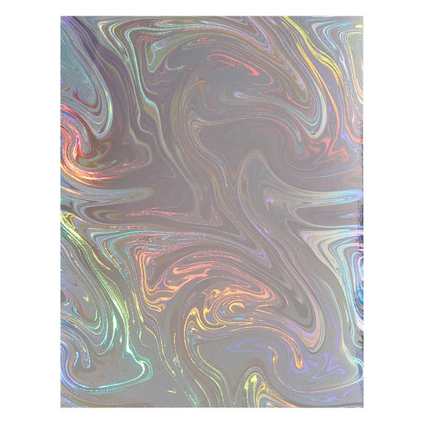 Marbled paper with multicolor pattern on a white background