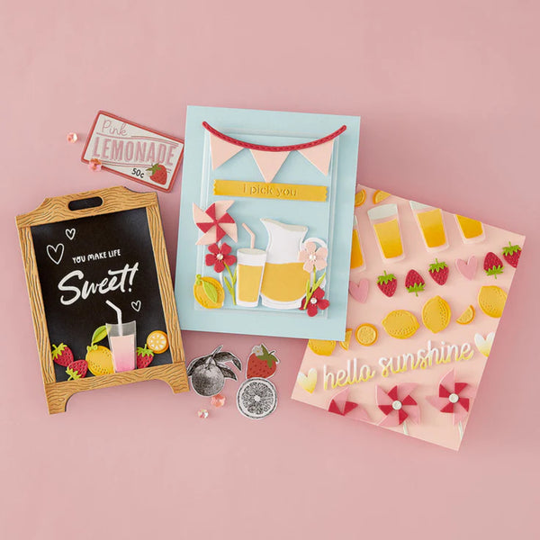Spellbinders Stamp & Die Bundle with Simple Stories - Pink Lemonade