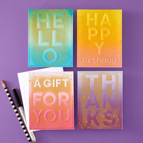 Spellbinders 3D Embossing Folder Beveled A Gift For You A2 Cardfront*
