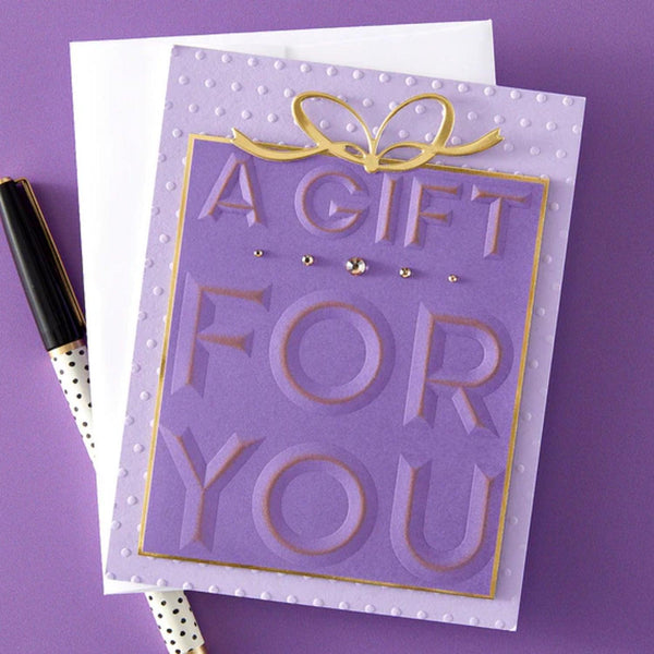 Spellbinders 3D Embossing Folder Beveled A Gift For You A2 Cardfront*