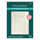 Spellbinders 3D Embossing Folder Beveled A Gift For You A2 Cardfront*