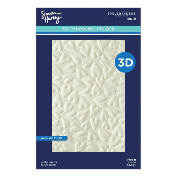 Spellbinders 3D Embossing Folder by Simon Hurley - Puffy Hearts