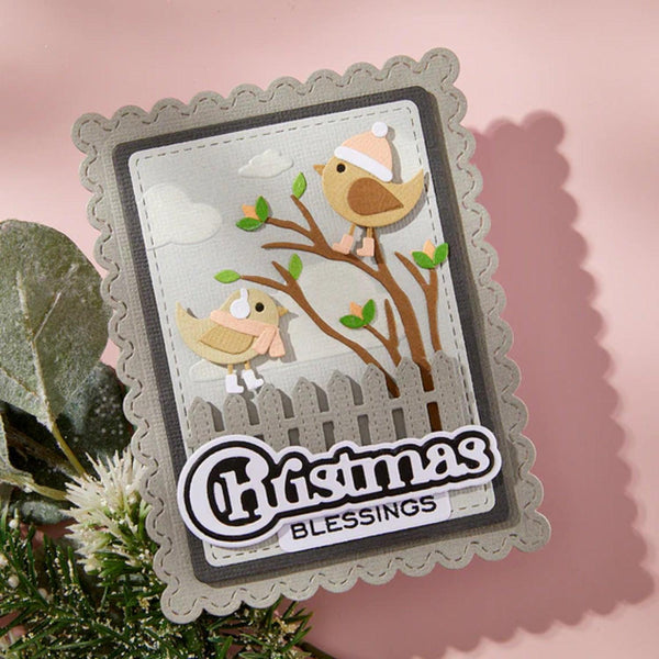 Spellbinders All About Christmas Etched Die Set by Lisa Horton - Little Birdies