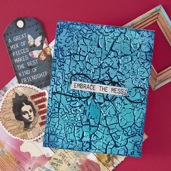 Spellbinders Beautifully Imperfect 3D Embossing Folder - Crackle Paint