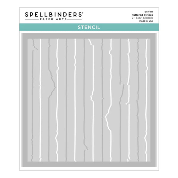 Spellbinders Beautifully Imperfect Stencils - Tattered Stripes