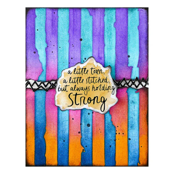 Spellbinders Beautifully Imperfect Stencils - Tattered Stripes