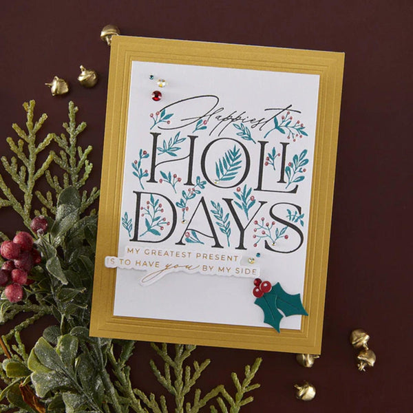 Spellbinders BetterPress Plate Set by Yana Smakula - Happiest Holidays Registration