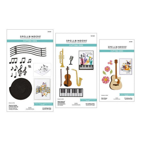 Spellbinders Bibi's Musical Notes Cutting Dies Bundle By Bibi Cameron - Small Instruments