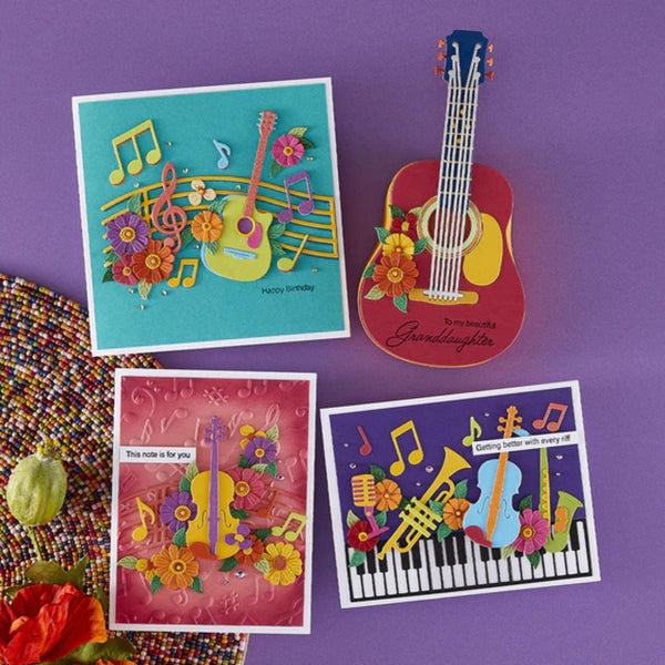 Spellbinders Bibi's Musical Notes Embossing Folder By Bibi Cameron - Musical Notes 3D
