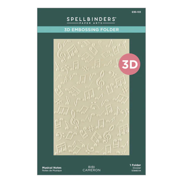 Spellbinders Bibi's Musical Notes Embossing Folder By Bibi Cameron - Musical Notes 3D