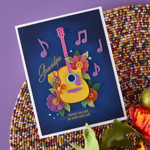 Spellbinders Bibi's Musical Notes Etched Dies By Bibi Cameron - Mini Guitar