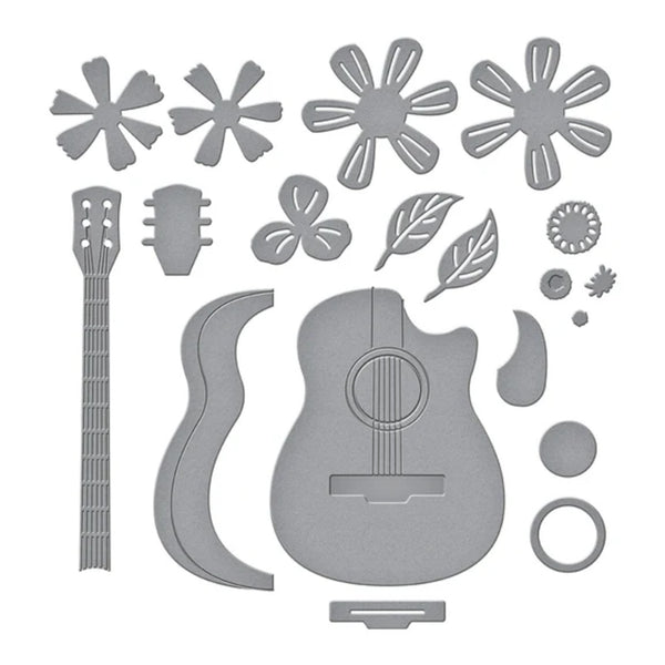 Spellbinders Bibi's Musical Notes Etched Dies By Bibi Cameron - Mini Guitar