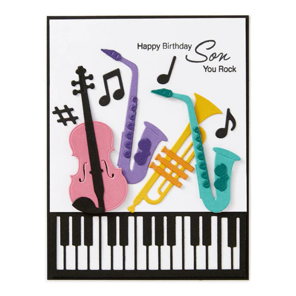 Spellbinders Bibi's Musical Notes Etched Dies By Bibi Cameron - Mini Musical Instruments