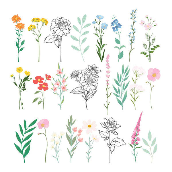 Spellbinders Breakfast In Bed Die-Cut Floral Stickers from Rosie’s Studio