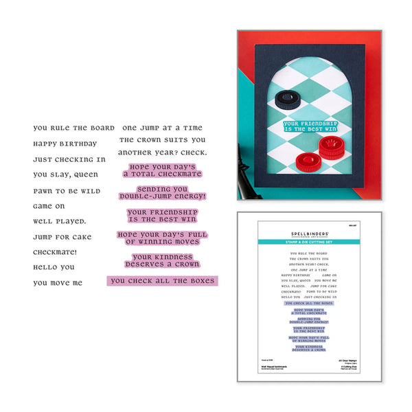 Greeting card with text and design elements on a white background