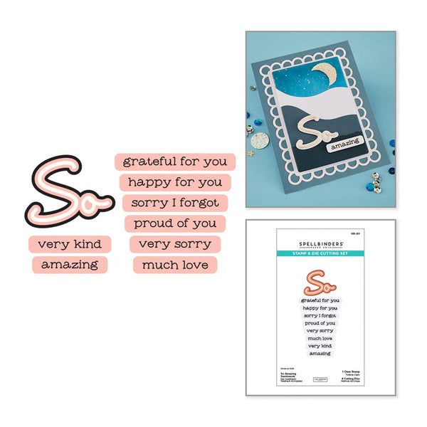 Card with decorative elements and text on a white background