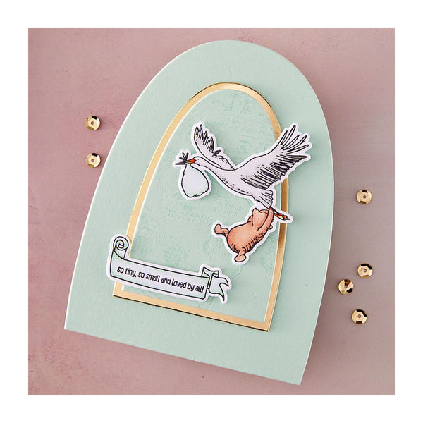 Spellbinders Coordinating Etched Dies with Simple Stories Classic Pooh Baby - Hello Baby