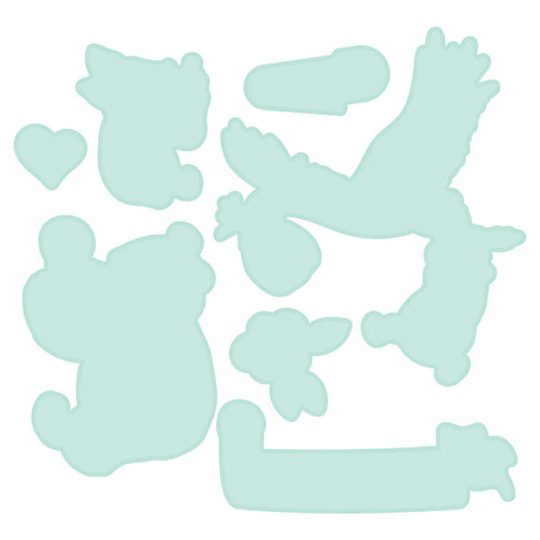 Spellbinders Coordinating Etched Dies with Simple Stories Classic Pooh Baby - Hello Baby
