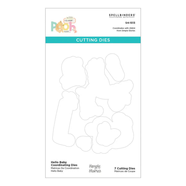 Spellbinders Coordinating Etched Dies with Simple Stories Classic Pooh Baby - Hello Baby