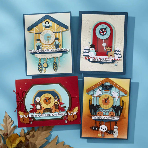 Spellbinders Cuckoo Cottage Etched Dies - Halloween Tick Tock