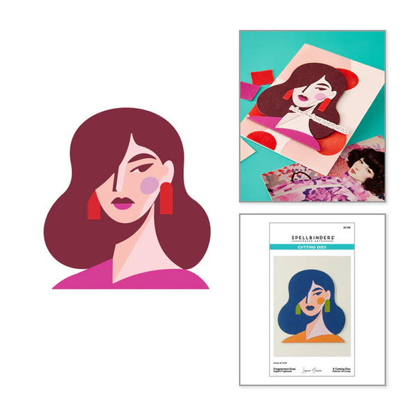 Illustrations of women with different hairstyles and colors on a white background