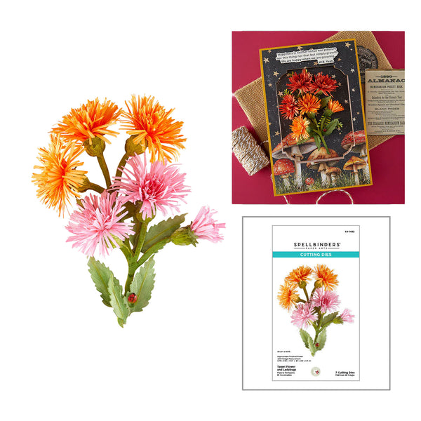Collage of floral arrangements with packaging and branding information.