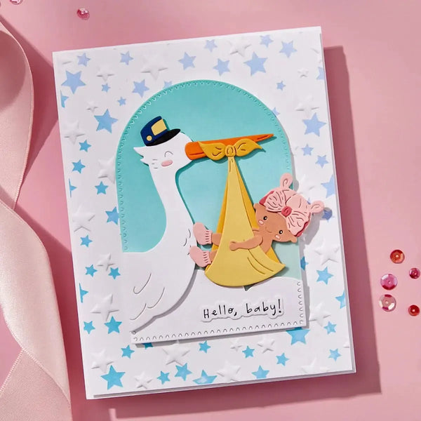 Spellbinders BetterPress Plate From Little Smiles Collection Falling Stars