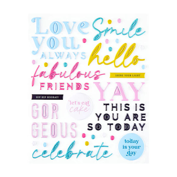 Motivational phrases in various colors on a white background