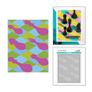 Colorful packaging with geometric patterns and chess pieces on a white background