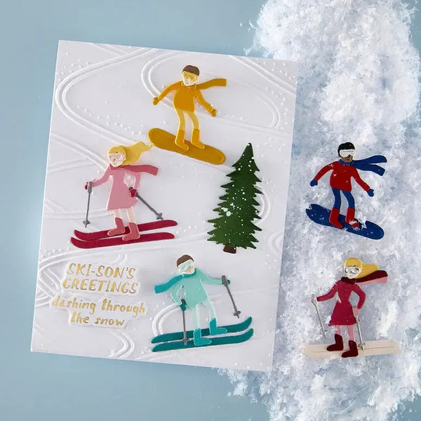 Spellbinders Ski-son‚Äôs Greetings 3D Embossing Folder by Simon Hurley - Streamline