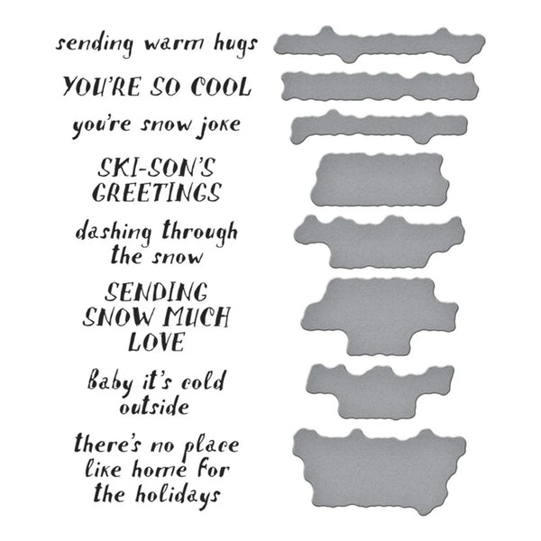 Spellbinders Ski-son‚Äôs Greetings BetterPress Plate & Die Set by Simon Hurley - Sentiments