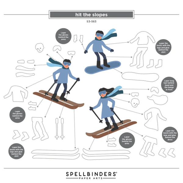 Spellbinders Ski-son‚Äôs Greetings Etched Dies by Simon Hurley - Hit the Slopes