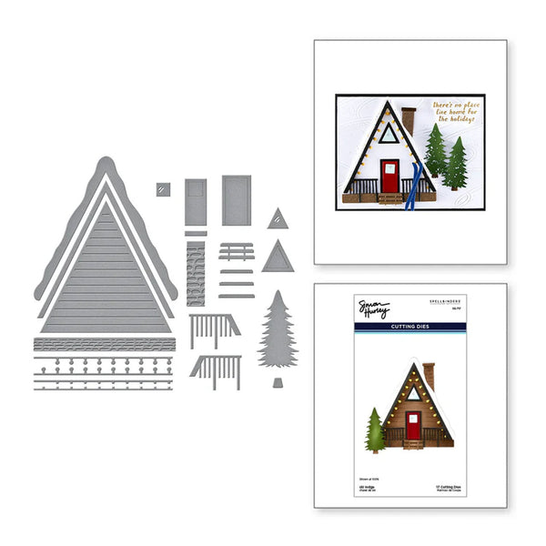Spellbinders Ski-son‚Äôs Greetings Etched Dies by Simon Hurley - Ski Lodge