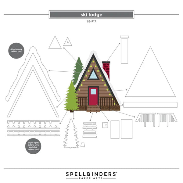 Spellbinders Ski-son‚Äôs Greetings Etched Dies by Simon Hurley - Ski Lodge