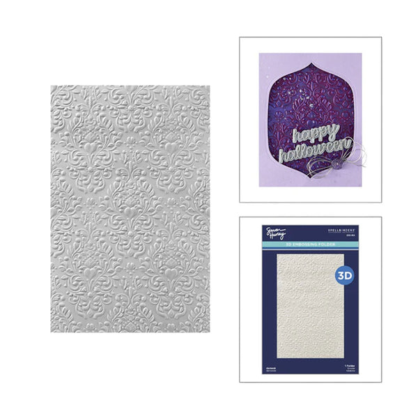 Spellbinders Spooktacular 3D Embossing Folder By Simon Hurley - Damask