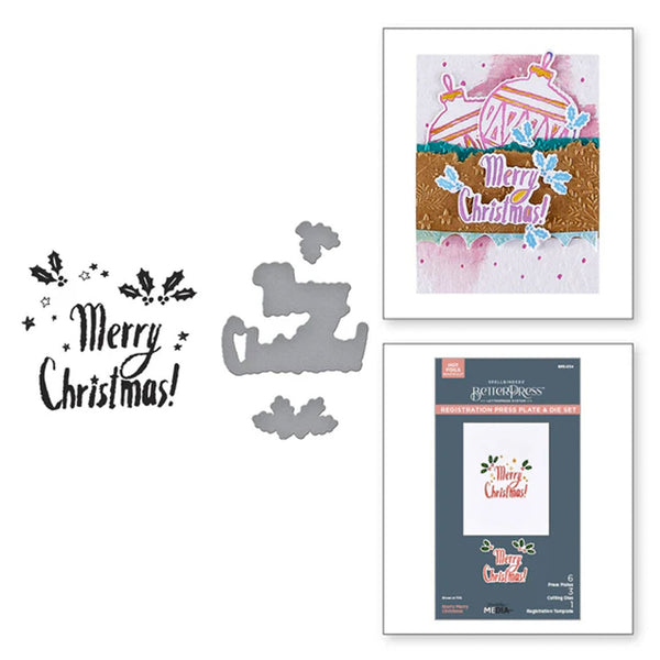 Spellbinders Starry Holiday Press Plate & Die Set By Dina Wakley - Starry Merry Christmas Registration