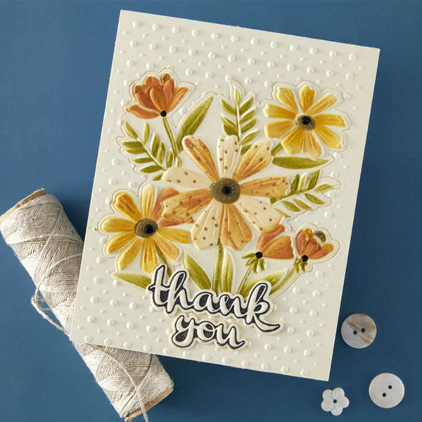 Spellbinders Tabbed Classics 3D Embossing Folder by Wendy Vecchi - Polka Dot & Posy Duo