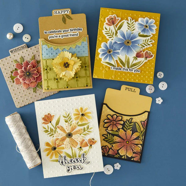 Spellbinders Tabbed Classics 3D Embossing Folder by Wendy Vecchi - Polka Dot & Posy Duo