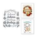 Spellbinders Texture & Foliage Wreath Etched Dies by Suzanne Hue - Autumn Greetings