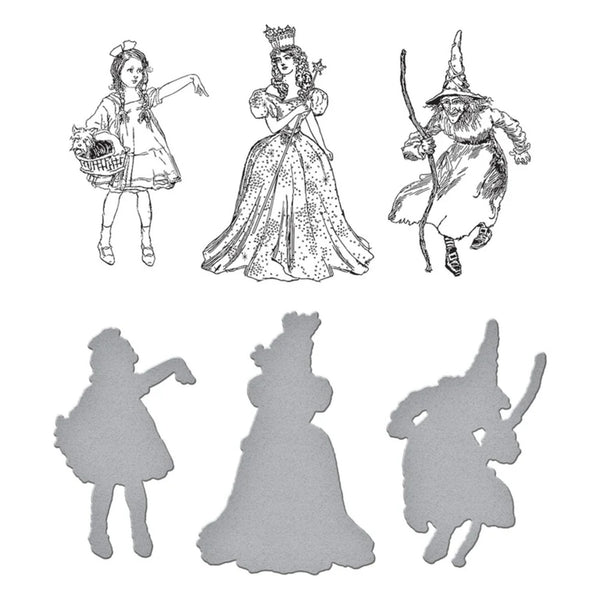 Spellbinders Wonder of Oz BetterPress Plate & Die Set by Graphic 45 - Dorothy & the Witches