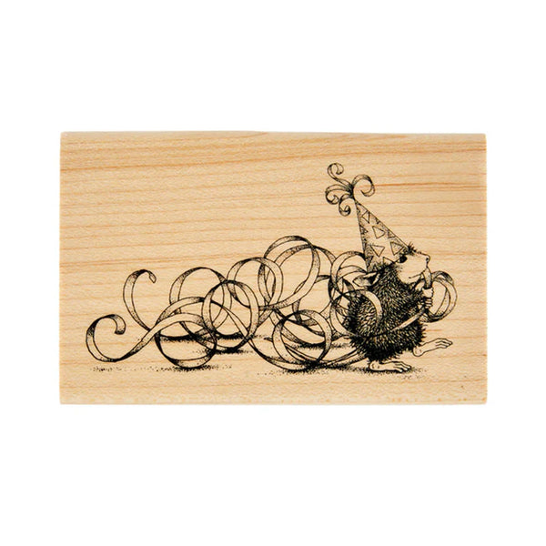 Spellbinders Wood Mount Stamp - House-Mouse Party Streamers