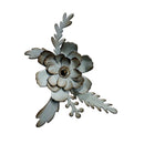 Decorative metal flower wall art on a white background