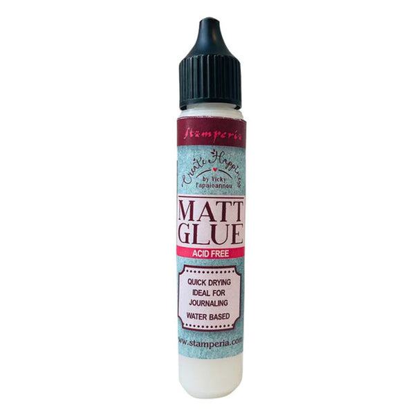 Bottle of Stamperia Matt Glue on a white background
