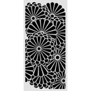 Black geometric pattern on a white background