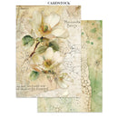 Cardstock with floral design and text on a white background