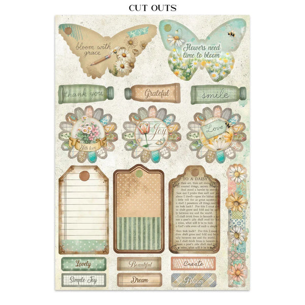 Stamperia Junk Journal Stickers, Cut-Outs & Backgrounds - Daisy Art