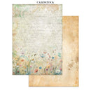 Two pieces of cardstock with floral and textured designs on a white background.