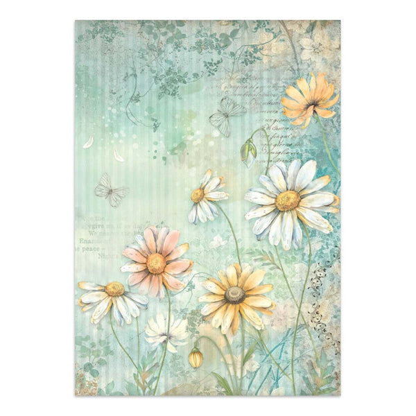 Floral design with daisies on a textured background