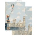 Cardstock with illustration of a mouse on a rooftop with a kite, set against a sky with clouds.