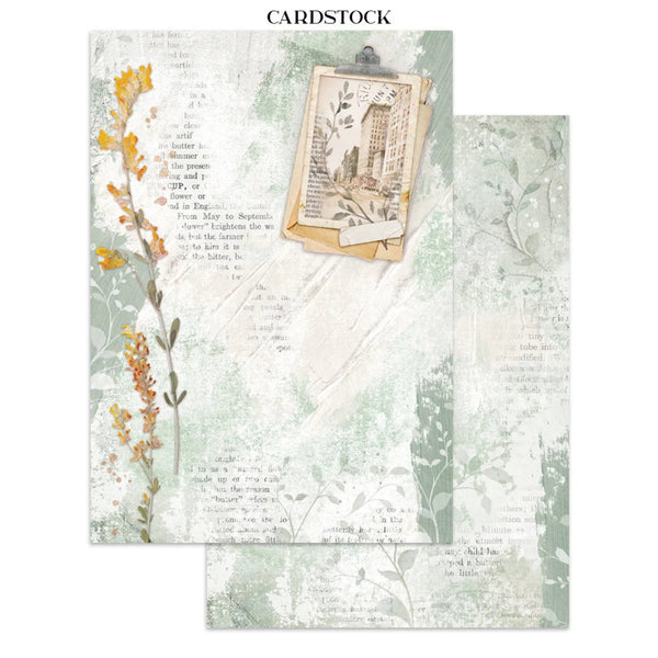 Cardstock with floral and text design on a white background